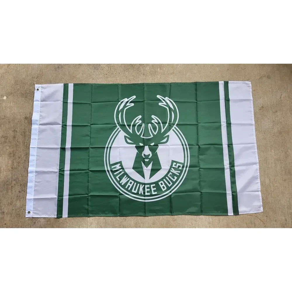 Milwaukee Bucks Flag Banner‎ New 3x5 Ft Mancave Garage Gameday Dorm Office